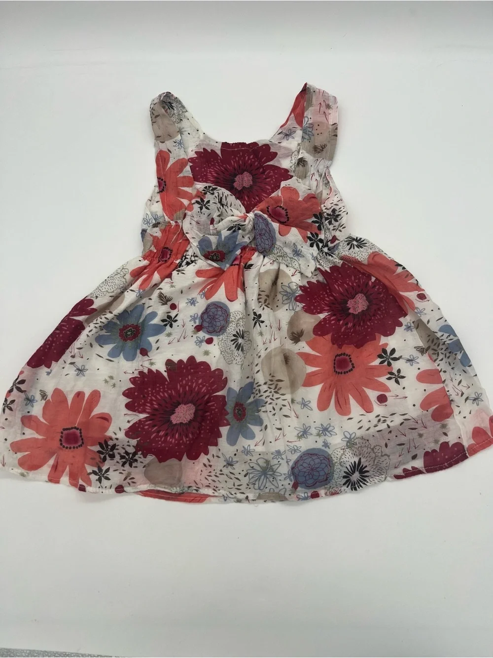 Girls Multicolor Floral Bow Dress 3T